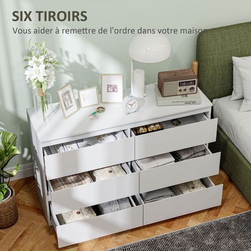 Commode 6 Tiroirs Coulissants Sans Poignées