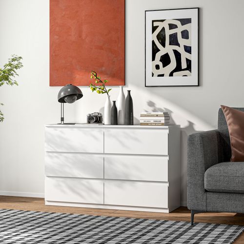 Commode 6 Tiroirs Coulissants Sans Poignées
