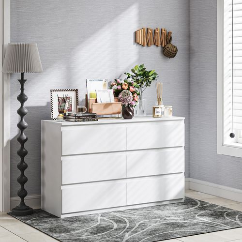 Commode 6 Tiroirs Coulissants Sans Poignées