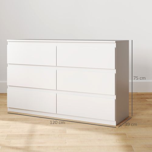 Commode 6 Tiroirs Coulissants Sans Poignées