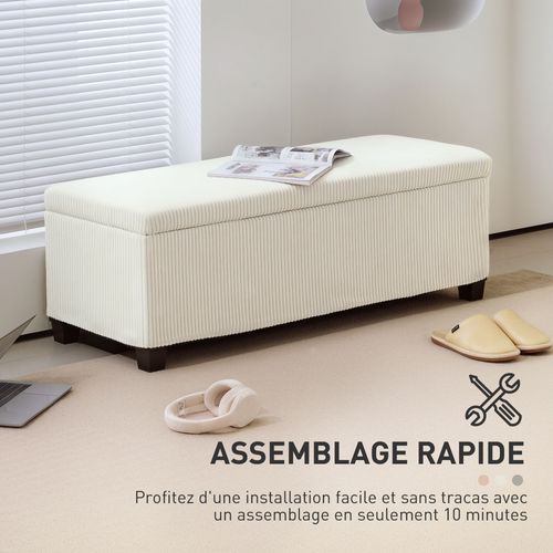 Banquette Coffre Design Velours Côtelé