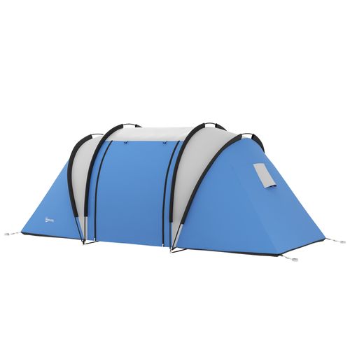 Tente De Camping Familiale 4-5 Pers. 2 Chambres 3 Fenêtres Sac