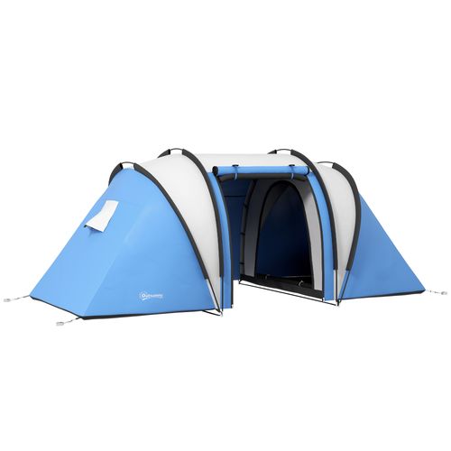 Tente De Camping Familiale 4-5 Pers. 2 Chambres 3 Fenêtres Sac