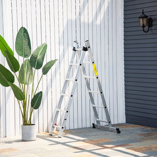 échelle Multifonction Pliable Alu 2 Positions 2,49 M 10 échelons Max. 150 Kg
