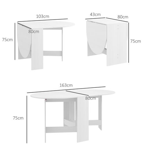 Table à Manger Pliante 6 Personnes Design Ovale