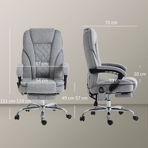 Fauteuil De Bureau Manager Massant Chauffant Inclinable Velours