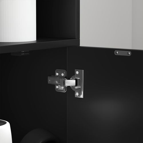 Bibliothèque 4 Étagères Armoire 2 Portes 59 X 29 X 180 Cm