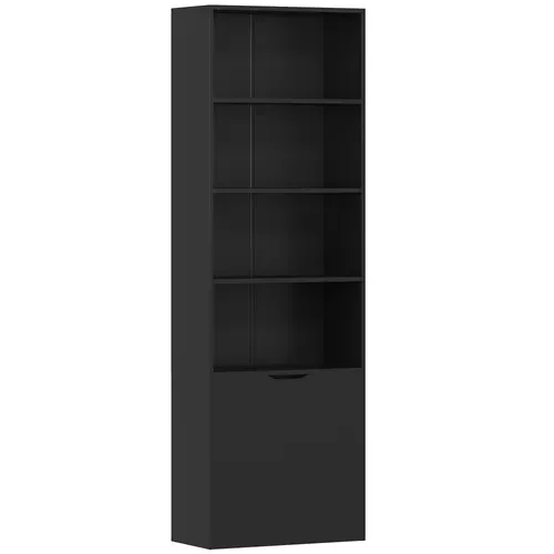 Bibliothèque 4 Étagères Armoire 2 Portes 59 X 29 X 180 Cm
