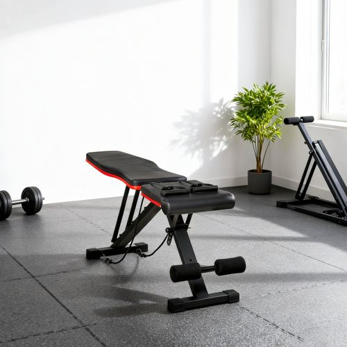 Banc De Musculation Pliable Réglable 2 Bandes De Résistance Incluses