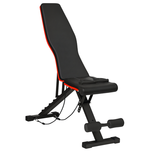 Banc De Musculation Pliable Réglable 2 Bandes De Résistance Incluses