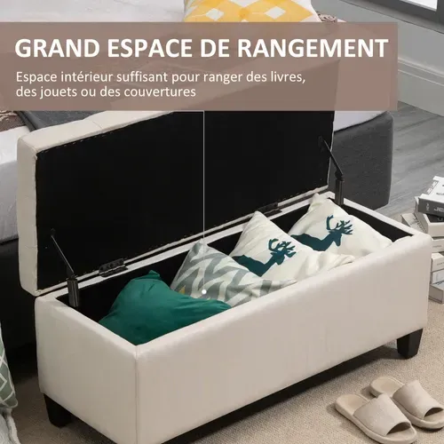 Banquette Coffre De Rangement Style Chesterfield Bois Noir Tissu