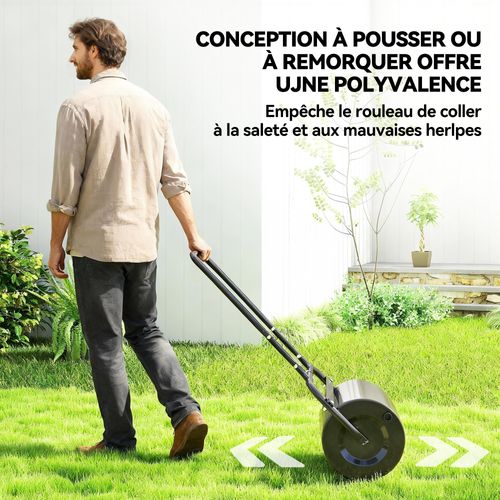 Rouleau à Gazon Jardin En Acier Avec Poignée Lestage Max. 38 L