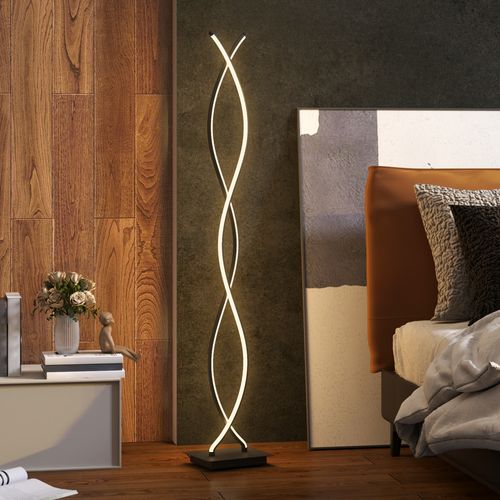 Lampadaire LED Design Spirales - H. 140 Cm - Alu. Acrylique Noir