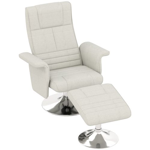 Fauteuil Relax Massant Inclinable Avec Repose-pied Acier Chromé Tissu