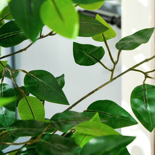 Lot De 2 Plantes Artificielles Ficus H.1,8 M Grand Réalisme Pot Inclus