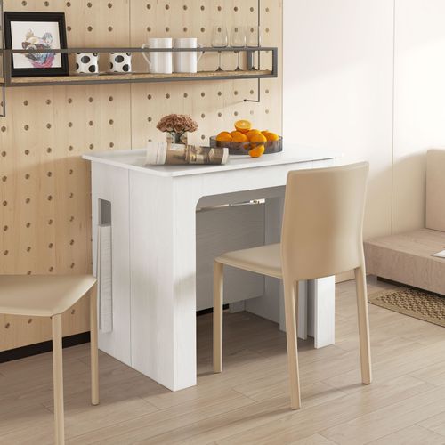 Table Console Extensible 6 Personnes Avec Rallonges Intégrées Blanc