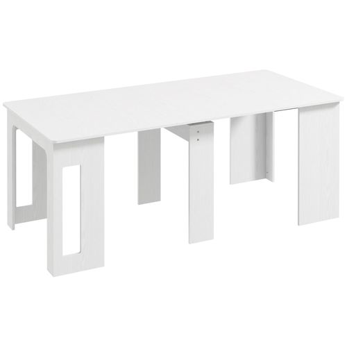 Table Console Extensible 6 Personnes Avec Rallonges Intégrées Blanc