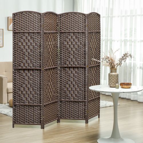 Paravent Intérieur En Bois 4 Panneaux 180 X 180 Cm Séparateur De Pièce Pliable Bois