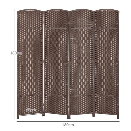 Paravent Intérieur En Bois 4 Panneaux 180 X 180 Cm Séparateur De Pièce Pliable Bois