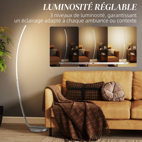 Lampadaire Arc Design LED Réglable - H.147 Cm - Alliage Alu.