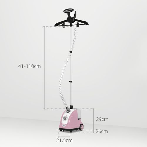 Défroisseur Vapeur Vertical 1,4l 1950w 32g/min Tige Telescopique Rose Noir