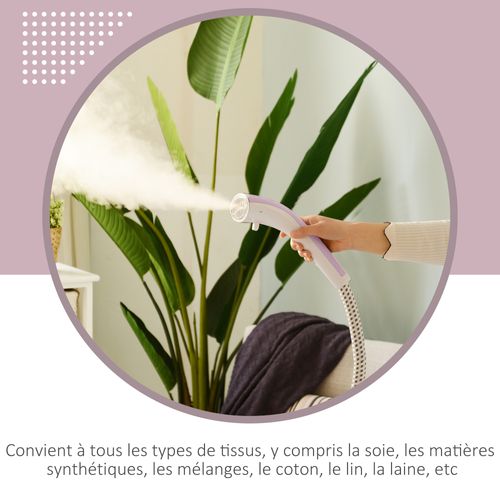 Défroisseur Vapeur Vertical 1,4l 1950w 32g/min Tige Telescopique Rose Noir