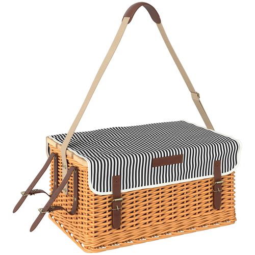 Panier De Pique-nique En Osier Avec Petite Table Et Accessoires