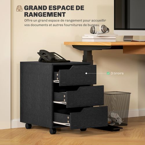 Caisson De Bureau Rangement Sur Roulettes 3 Tiroirs
