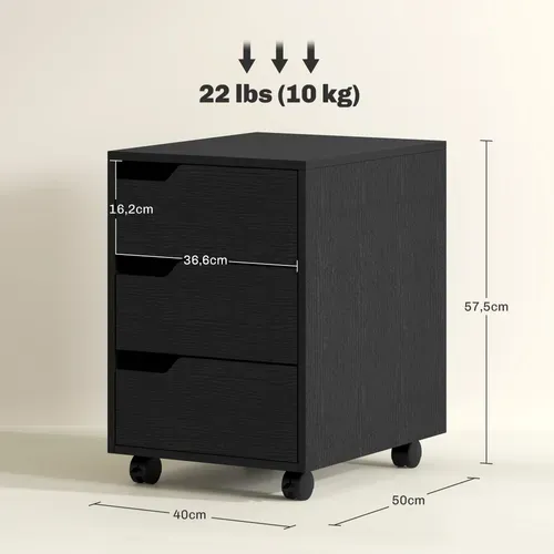 Caisson De Bureau Rangement Sur Roulettes 3 Tiroirs