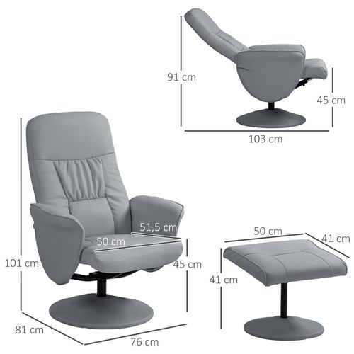 Fauteuil Relax Inclinable Pivotant Avec Repose-pied