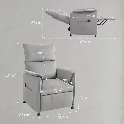 Fauteuil Relax électrique Inclinable Repose-pieds Rétractable Velours