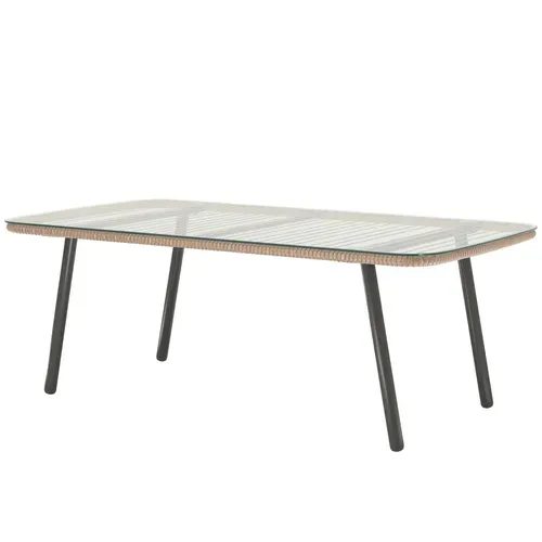 Table Basse De Jardin Style Acapulco Résine Filée Effet Naturel