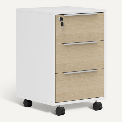 Caisson De Bureau 3 Tiroirs Verrouillables 2 Clés