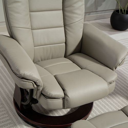 Fauteuil De Relaxation Inclinable Pivotant Avec Repose-pied Pu