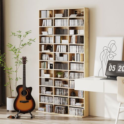 étagère Rangement Cd/dvd 33 Compartiments Réglables