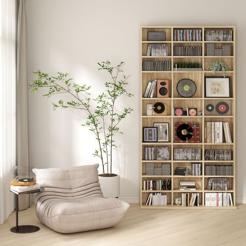 étagère Rangement Cd/dvd 33 Compartiments Réglables