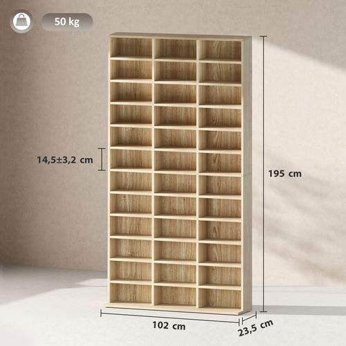 étagère Rangement Cd/dvd 33 Compartiments Réglables