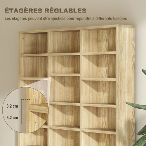 étagère Rangement Cd/dvd 33 Compartiments Réglables