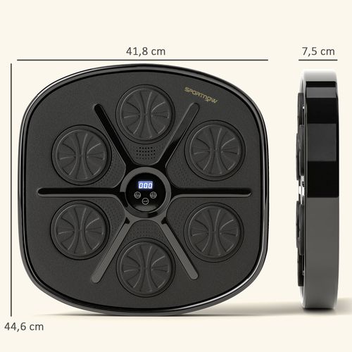 Machine De Boxe Musicale, Équipement D'entraînement De Boxe Mural En PU Avec Gants De Boxe Tapis De Boxe Led Bluetooth Lumieres Au Rythme De La Musique 2 Mode 43x43x5 Cm 91656770