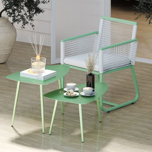 Lot De 2 Tables Basses Gigognes De Jardin