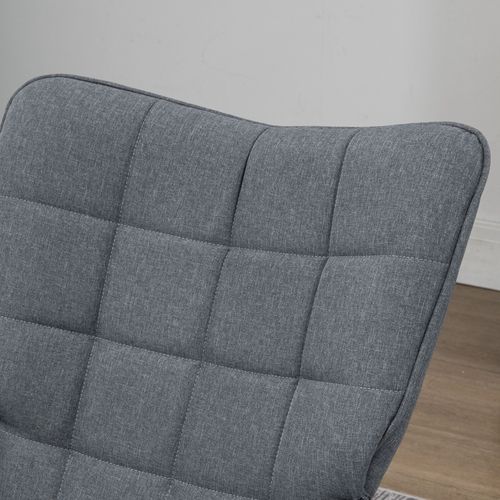 Fauteuil à Bascule Avec Repose-pieds Style Nordique Tissu Gris