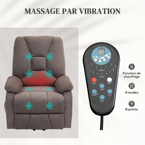 Fauteuil massant et chauffant avec télécommande - Ameublement