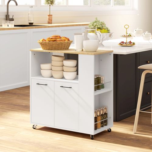 Desserte De Cuisine Multi-rangement Bicolore
