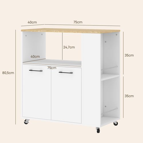 Desserte De Cuisine Multi-rangement Bicolore