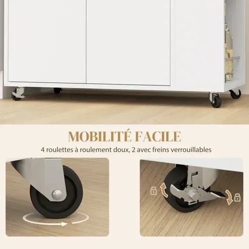 Desserte De Cuisine Multi-rangement Bicolore