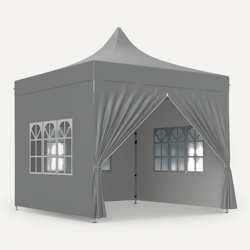 Tonnelle Barnum Pop-up 3 X 3 M 3 Fenêtres Sac Transport Gris