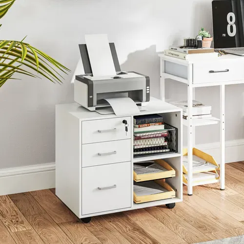 Meuble Imprimante Mobile Caisson De Bureau Blanc