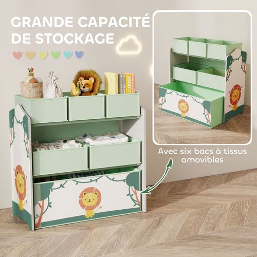 étagère De Rangement Enfant Design Lion - 6 Tiroirs