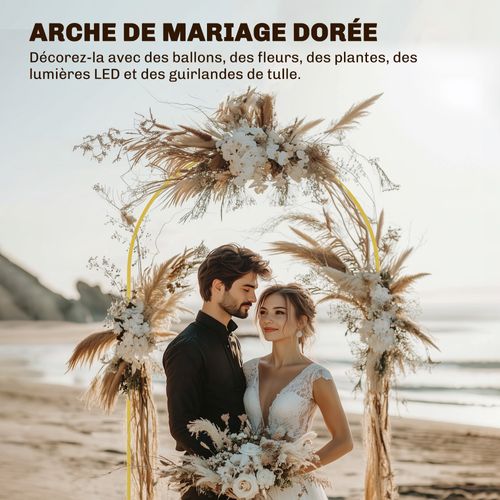 Arche Décorative De Mariage - Arche De Ballon - Acier Doré