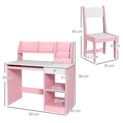 Bureau Enfant Multi-rangement - Ensemble Bureau, Chaise, étagère